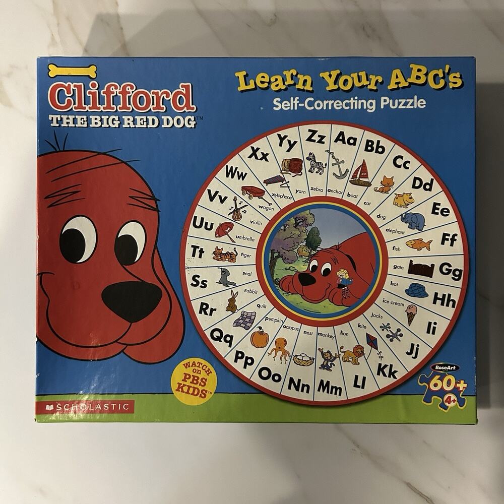 Round Puzzle Clifford Big Red Dog Learn Your ABCs 2003 Scholastic PBS ~ Complete